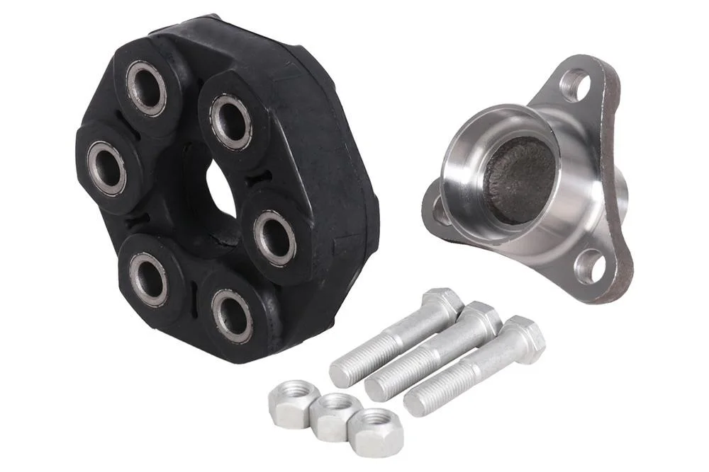 Flansza trójramienna przegubu gumowego + przegub gumowy 78mm BMW, otw. 6 x 12mm, h-36+28mm, rura 51.5mm, tulejka centrująca 14mm